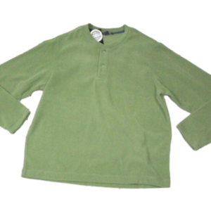 NEW Lands' End Men's Aircore 100 Olive Green Fleece Shirt Size Medium